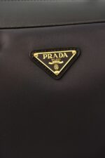 Re-Nylon and Leather Large Top-Handle Bag with Padlock - Image 9