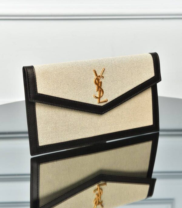 Uptown Pouch in Canvas and Smooth Leather