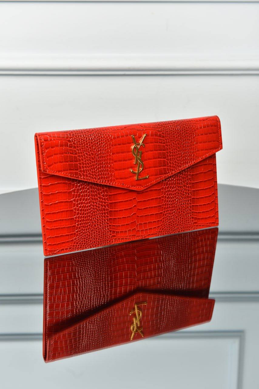 photo_6041902264366516374_y Uptown Pouch in Crocodile-Embossed Shiny Leather - Image 1