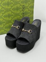 Gucci GG Canvas Platform Mule with Horsebit Detail - Image 2