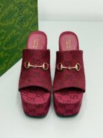 Gucci GG Canvas Platform Mule with Horsebit Detail