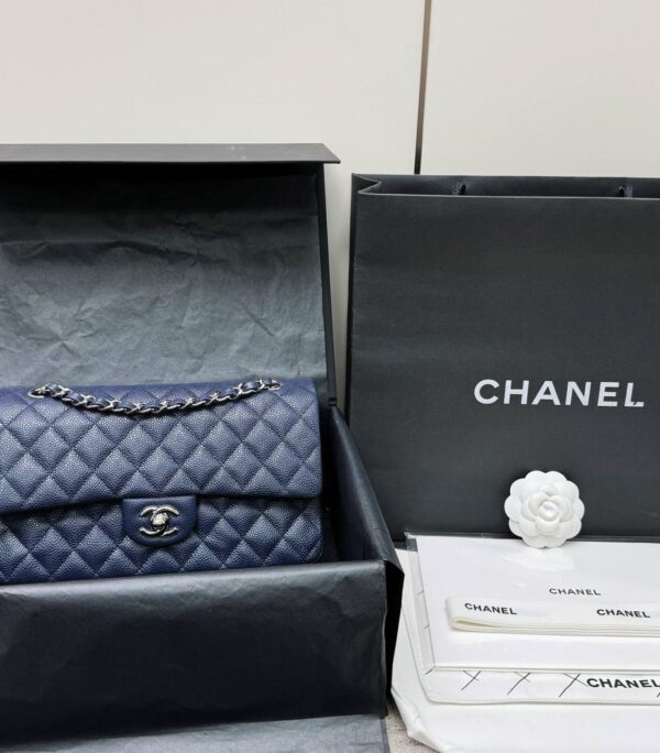 Chanel Pearly Navy Blue Caviar